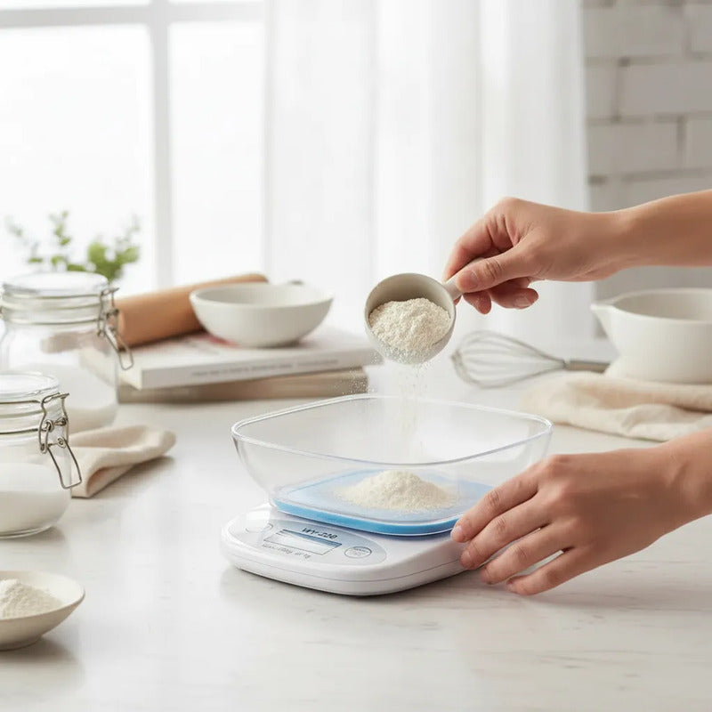 Balanza Digital De Cocina Genérico Precisa Y Compacta Blanco 5 Kg