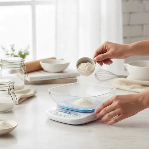 Balanza Digital De Cocina Genérico Precisa Y Compacta Blanco 5 Kg
