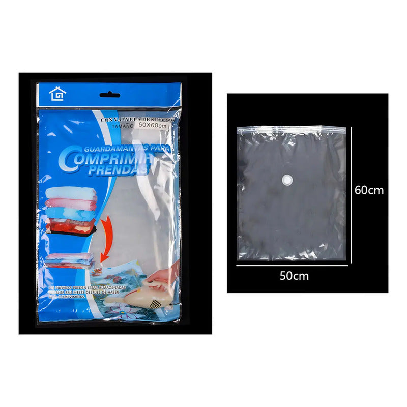 Pack 12 Bolsas 50x60 Al Vacio Comprimir Ropa Ahorra Espacio