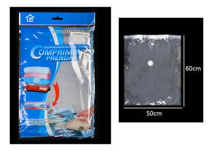 Pack 12 Bolsas 50x60 Al Vacio Comprimir Ropa Ahorra Espacio