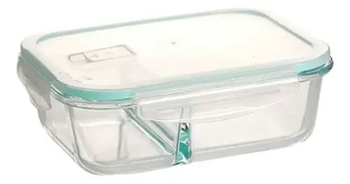 Set 2tupper Hermético Vidrio 1520ml Transparente