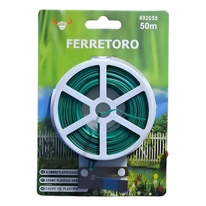 Rollo Alambre De Metal Plastificado 2mmx50mts Verde