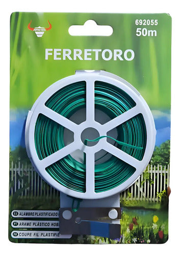 Rollo Alambre De Metal Plastificado 2mmx50mts Verde