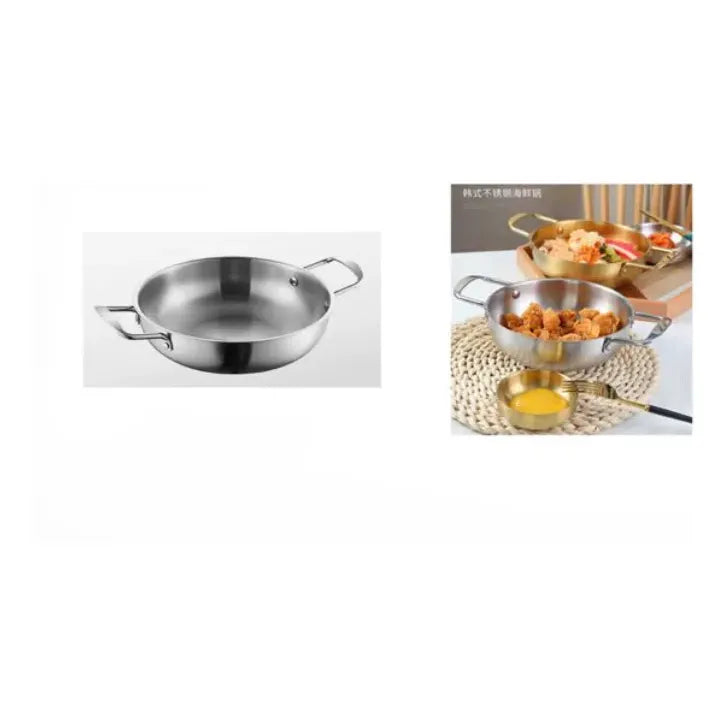 Sartén Coreana De Acero Inoxidable 18cm Con Dos Orejas Acero Inoxidable