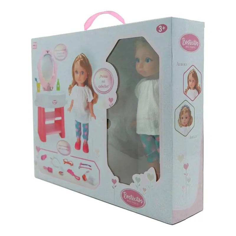 Muñeca 30cm C/tocador Bostecito Boutique