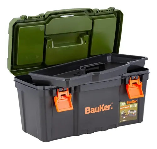 Caja De Herramientas 16 Pulgadas Bauker Color Verde Verde