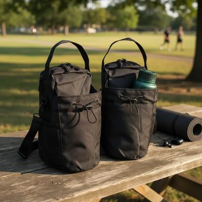 Bolso Magnético Para Gym Porta Botella-teléfono Negro