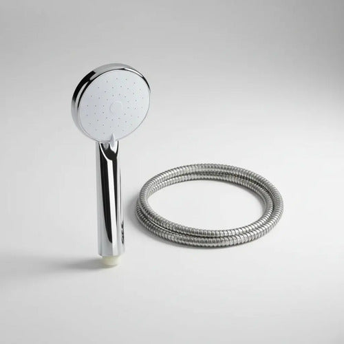 Kit De Ducha Teléfono+ Flexible De 1,5mts + Soporte Plateado
