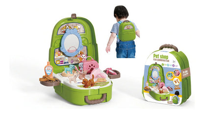 Juguete Set De Cuidado De Mascotas 2 En 1 Mochila