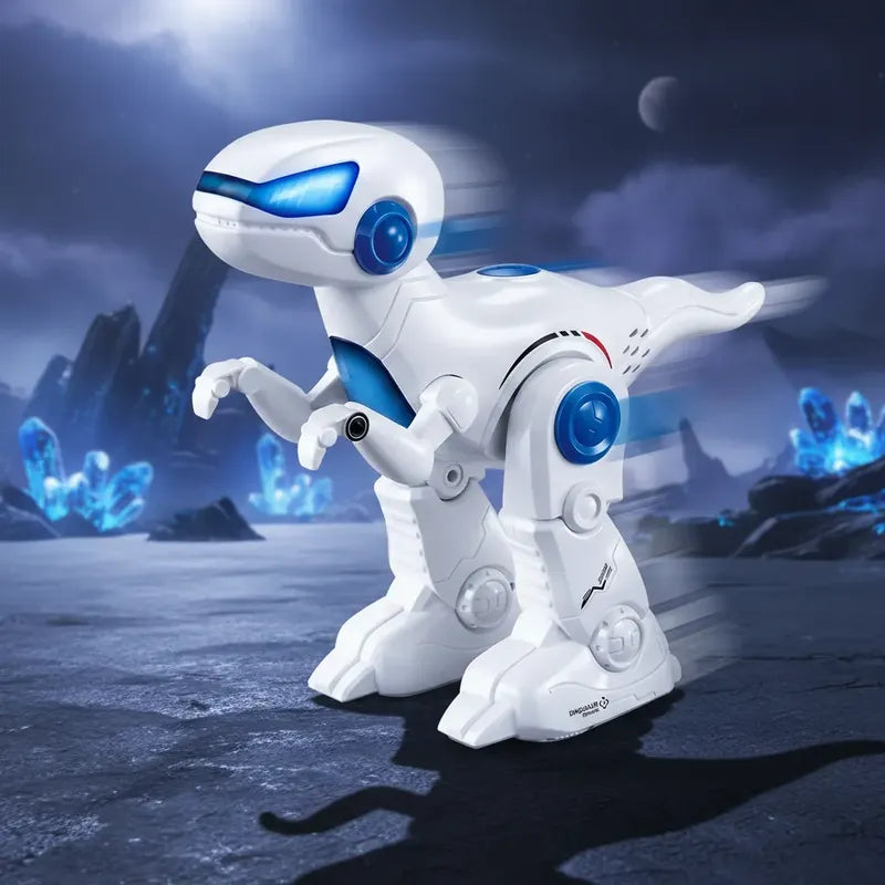 Robot Dinosaurio Con Control, Canta, Habla Inglés, C/blanco Dinosaurio Blanco