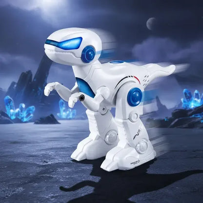 Robot Dinosaurio Con Control, Canta, Habla Inglés, C/blanco Dinosaurio Blanco