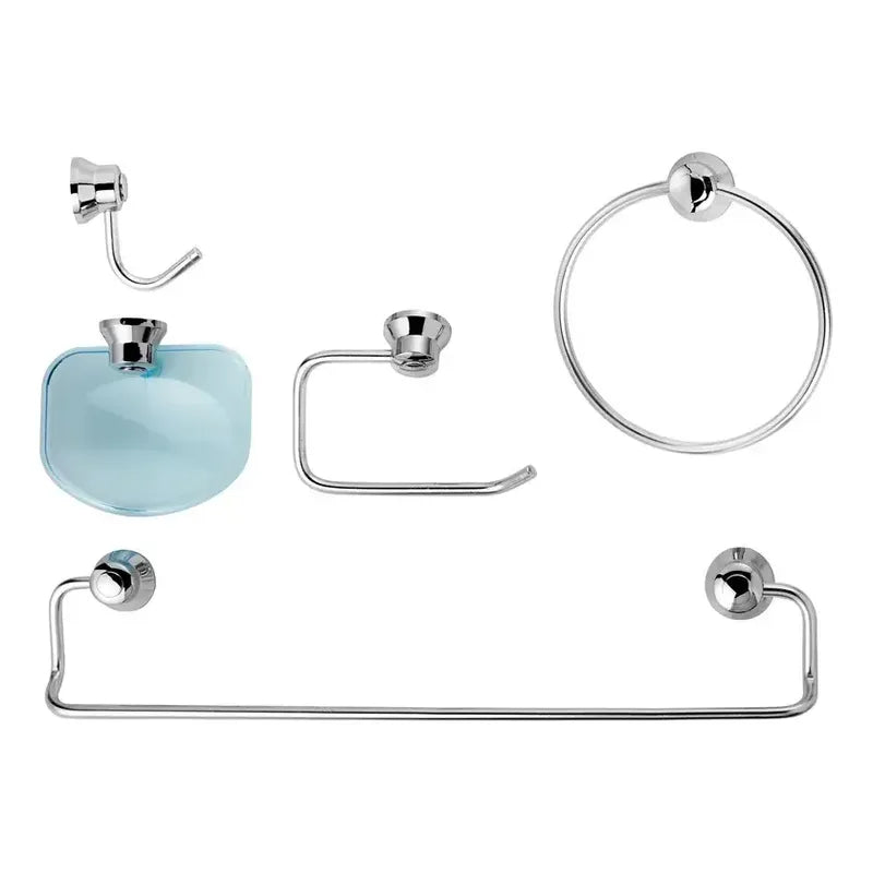 Set De Accesorios Para Baño De Acero Inoxidable Plateado