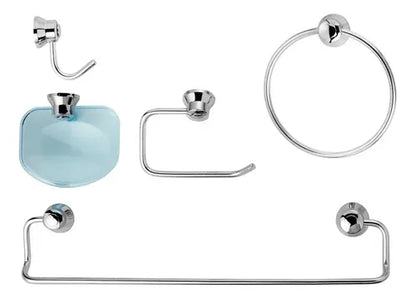 Set De Accesorios Para Baño De Acero Inoxidable Plateado
