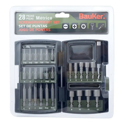 Kit De Puntas Y Dados 28 Piezas Bauker