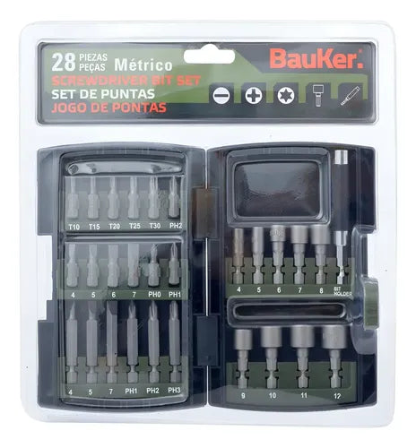 Kit De Puntas Y Dados 28 Piezas Bauker