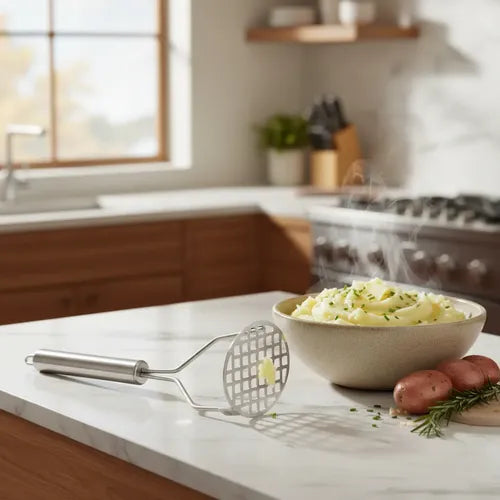 Moledor De Papas Utensilio Triturador Puré 25 Cm Plateado