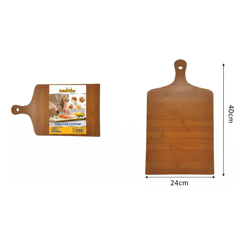 Tabla Picar Y Cortar Cocina Madera Bambú 40cm Lisa Marrón