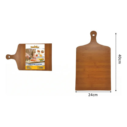 Tabla Picar Y Cortar Cocina Madera Bambú 40cm Lisa Marrón