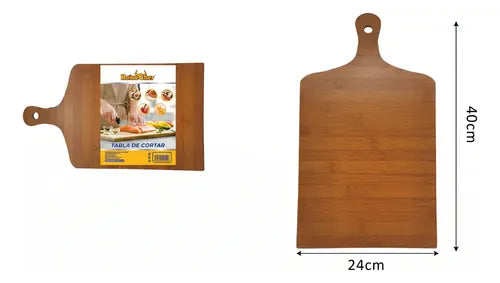 Tabla Picar Y Cortar Cocina Madera Bambú 40cm Lisa Marrón