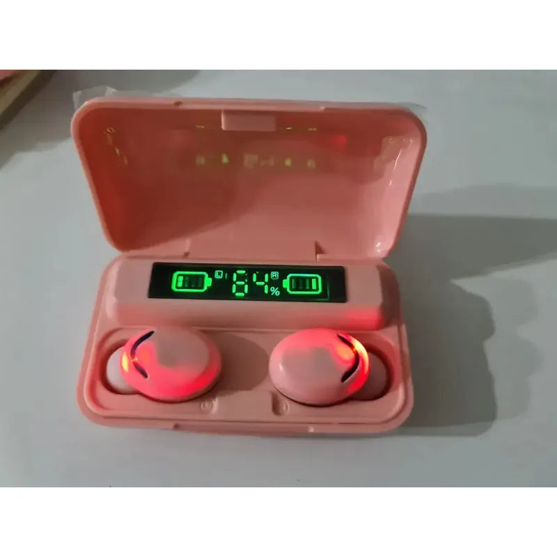 Audífonos Bluetooth Inalámbricos F9-5 Pantalla Táctil Rosa