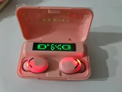 Audífonos Bluetooth Inalámbricos F9-5 Pantalla Táctil Rosa