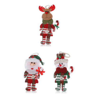 Pack De 3 Adornos Navideños De 17x7 Cm Rojo