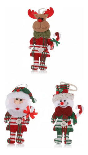 Pack De 3 Adornos Navideños De 17x7 Cm Rojo