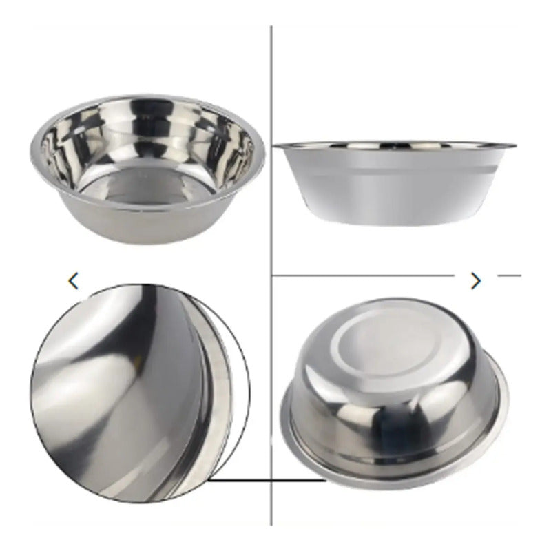 Bowl Profundo Grande En Acero Inoxidable 55cm Reposteria Color Plateado