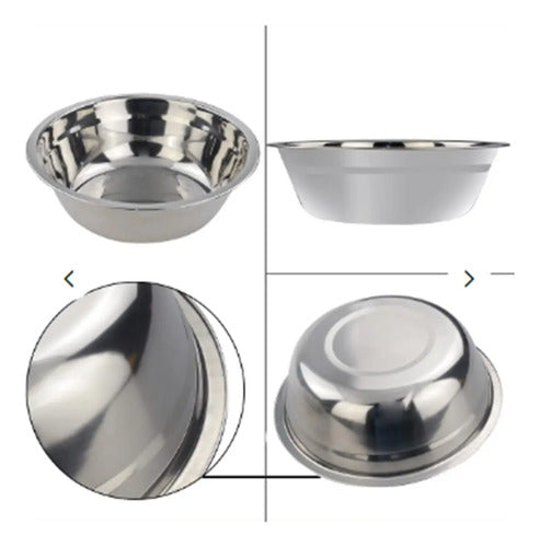Bowl Profundo Grande En Acero Inoxidable 55cm Reposteria Color Plateado