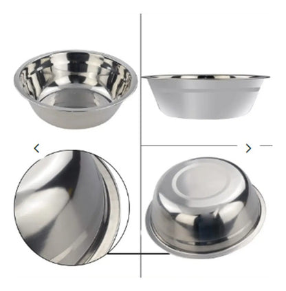 Bowl Profundo Grande En Acero Inoxidable 55cm Reposteria Color Plateado