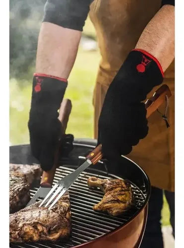 Kit De Herramientas Para Asado 4 Piezas Con Tabla