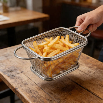 Canasto Canastillo Freidor Papas Fritas 9x10 Cm Cesta Metal
