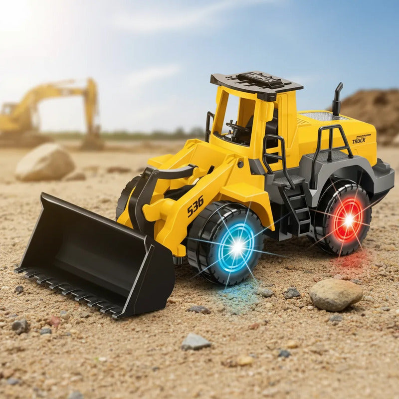 Camion Construccion Excavadora Con Luces Sonido Excavadora Amarillo