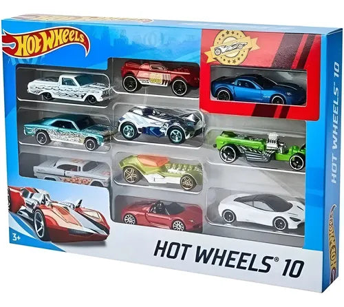 Hot Wheels Pack 10 Autos 1:64 Set Colección Juguete Regalo N Vario