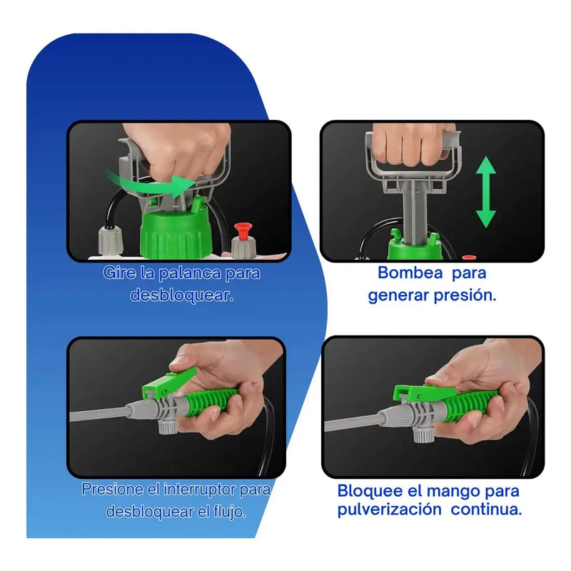 Pulverizador A Presion 5 Litros Fumigador Regadera Jardin Blanco