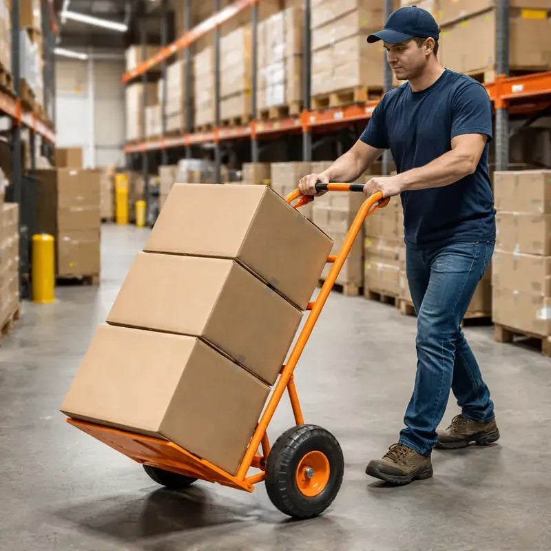 Carro De Mano Bauker 29t6425 Acero 250 Kg Ruedas Goma Naranja Naranja Claro