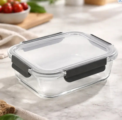 Set 2 Tupper Hermético Vidrio 1040ml Transparente