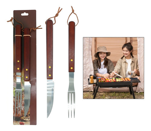 Kit Parrillero Para Asado-cuchillo Y Tenedor