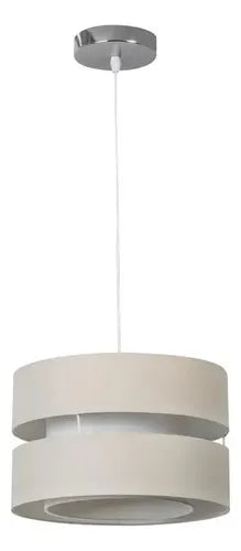 Lámpara De Colgar Tela 1 Luz E27 Beige