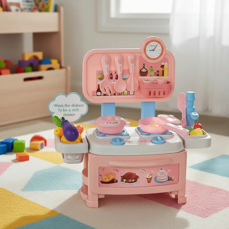Set Chef De Cocina 20 Piezas Para Niñas Rosa