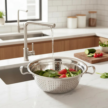 Colador Acero Inoxidable 30cm Verduras Fideos Cocina Acero Inoxidable