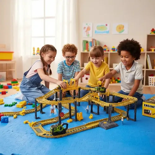 Pista Engineering Track 47pzas De Construccion Amarillo