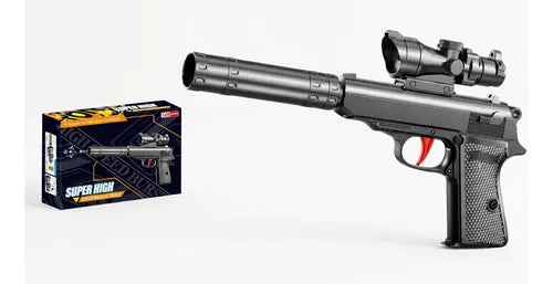 Pistola Con Silenciador , Balines De Agua Negro