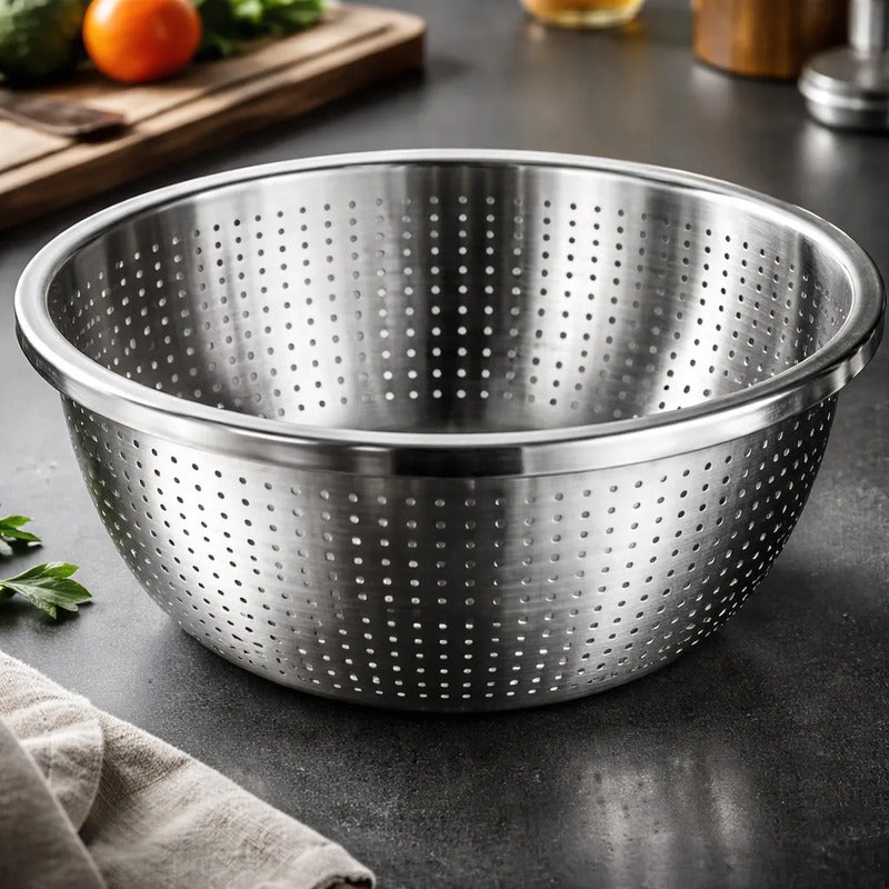 Colador Escurridor Acero Inoxidable 32cm Pasta Cocina Acero Inoxidable