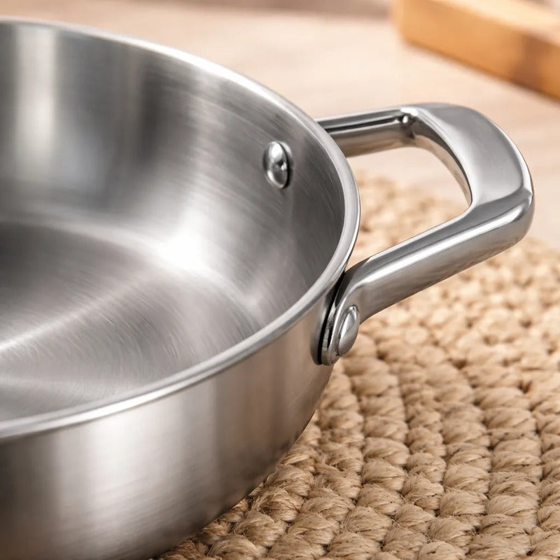 Sartén Coreana De Acero Inoxidable 18cm Con Dos Orejas Acero Inoxidable