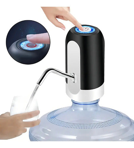 Dispensador Agua Eléctrico Usb Baoma Botellones Portátil Neg Negro