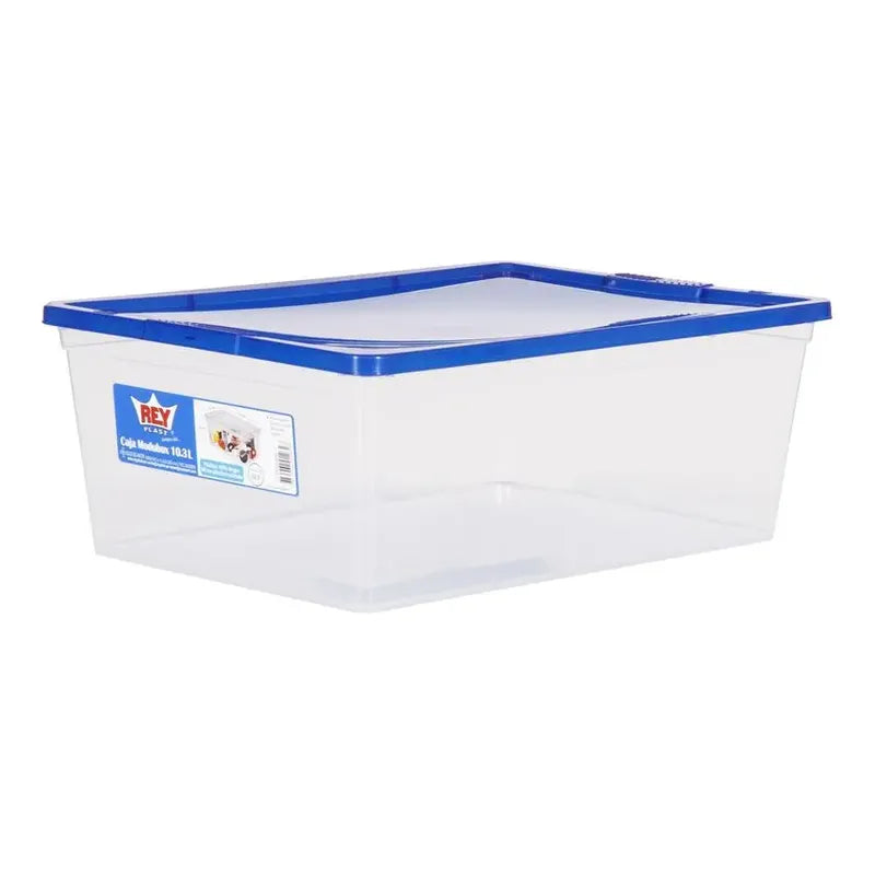 Caja Organizadora 10 Litros Con Tapa Apilable Plástica Multi Blanco