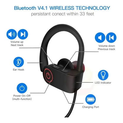 Audífonos Bluetooth Deportivos U8 Anti Sudor Negro