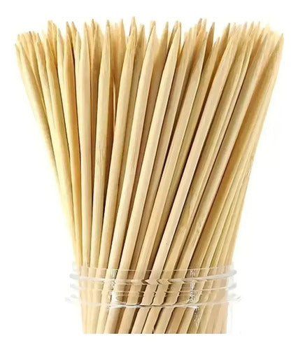 Palos Para Anticuchos Brochetas Bambú 4 Mm X35 Cm 40 Piezas Beige