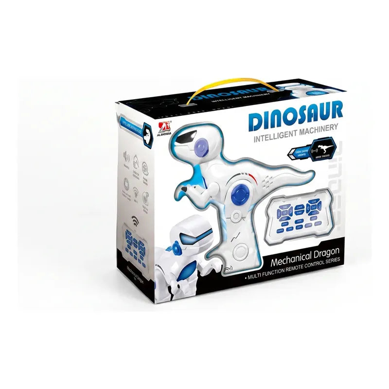 Robot Dinosaurio Con Control, Canta, Habla Inglés, C/blanco Dinosaurio Blanco